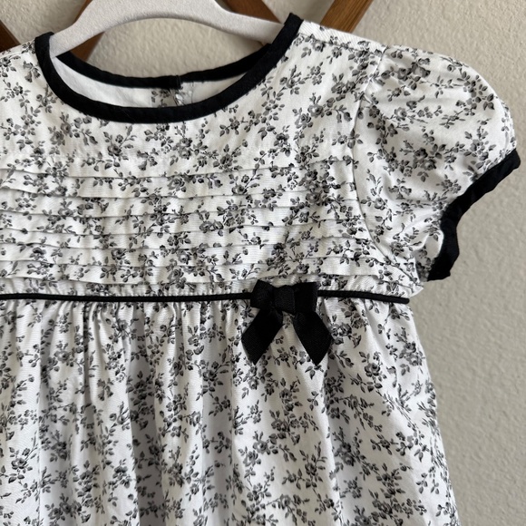 Janie and Jack Baby Girls Floral Dress Black/White size 12-18M - Picture 4 of 6